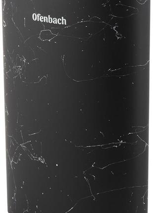 Подставка-колода ofenbach black marble для кухонных ножей и ножниц 16х7х22.5см, овальная trnk