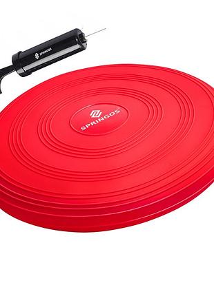 Балансировочная подушка (сенсомоторная) массажная springos pro fa0085 red trn
