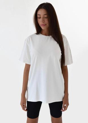 Женская базовая футболка однотонная leinle белая xxl1 фото