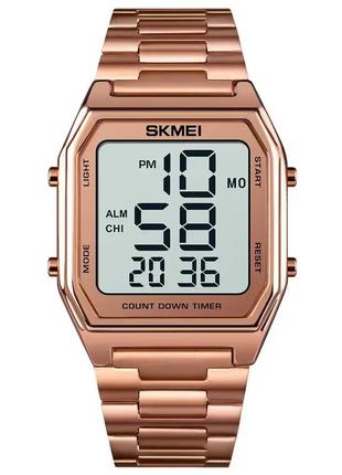 Чоловічий наручний годинник skmei 1735 (рожеве золото) стильний наручний годинник для чоловіків