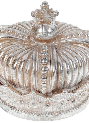 Шкатулка декоративная "adeola корона" 11.5х11.5х11см, полистоун, шампань trnk