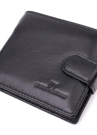 Гаманець для чоловіків зручного розміру з натуральної шкіри st leather 22463 чорний гаманець для чоловіків