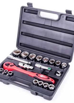 Набор инструментов профессиональный, 1/2,, 21 ед. crv intertool et-6021 trn