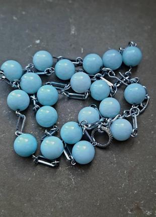 Дизайнерське намисто ланцюг з натурального амазоніту