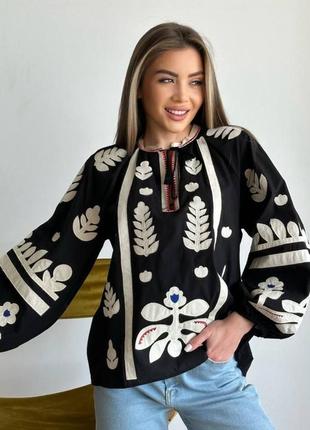 Сорочка вишиванка жіноча чорна