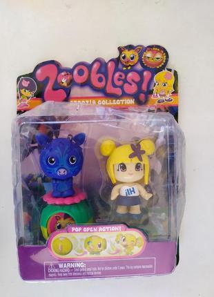 Бакуган зублс zoobles pateniago, набор 2-шт. с карточками, смотрите. описание