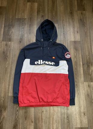 Ellesse анорак чоловічий еліс куртка вітровка з капюшоном big logo зіпка худі элис xl оригінал спортивна