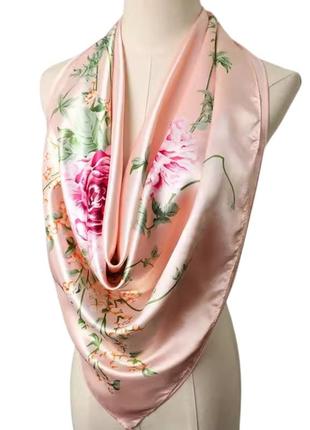 Шелковый платок mosi  90*90 см  светло-персиковый