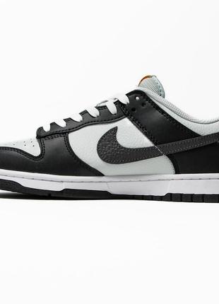 Nike dunk low black total orange mini swoosh2 фото