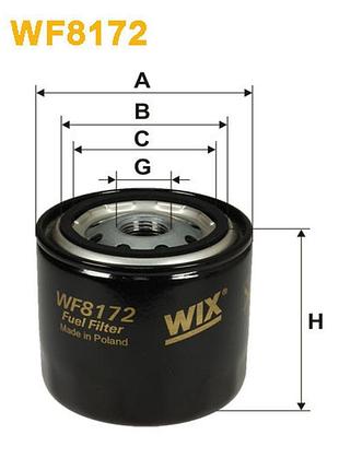 Фильтр топливный bogdan a; hyster h; komatsu fd, sd; nissan laurel, patrol; toyota hilux wix filters (wf8172)