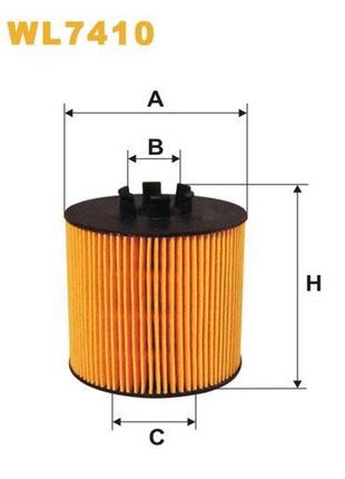 Фільтр оливний audi a3 ii; seat altea, cordoba iii, ibiza v, leon ii, toledo iii; skoda wix filters (wl7410)