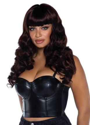 Хвиляста перука leg avenue misfit long wavy wig brown, довга, реалістичний вигляд, 61 см