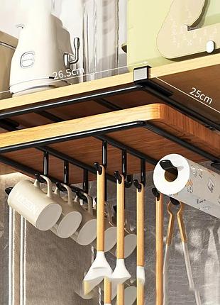 Многофункциональный подвесной органайзер для кухни с крючками. полка держатель кухонная металлическая