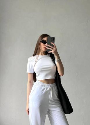 Жіночий повсякденний якісний прогулянковий зручний комплект топ з коротким рукавом і джогери