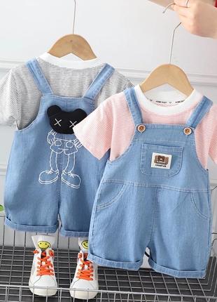 Костюм. футболка+джинсовий комбінезон