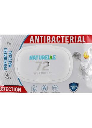 Влажные салфетки naturelle антибактериальные с д-пантенолом, ионами серебра и витамином е 72 шт.1 фото