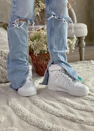 Кросівки prada x adidas forum low re-nylon білі жіночі / чоловічі5 фото