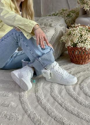 Кросівки prada x adidas forum low re-nylon білі жіночі / чоловічі6 фото