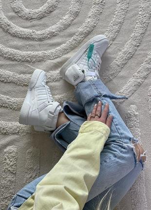 Кросівки prada x adidas forum low re-nylon білі жіночі / чоловічі7 фото