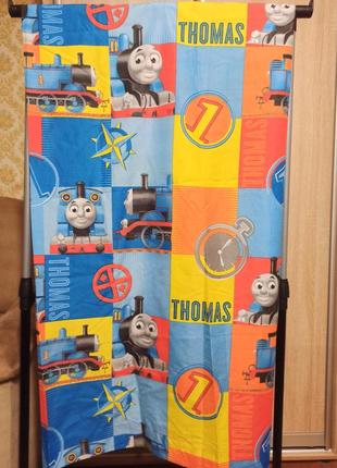 Детская штора с рисунком "паровозик томас" 160х130 см