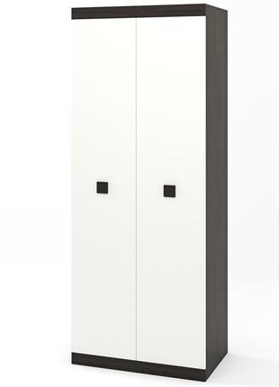 Шкаф распашной 2-х дверный эверест соната-800 венге темный + белый (dtm-2300)1 фото