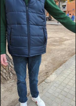 Жилет с подогревом термо жилетка xxl синяя от павербанка usb с нагревательными елементами