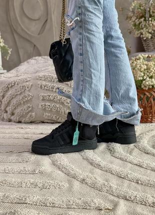 Кроссовки prada x adidas forum low re-nylon черные женские / мужские6 фото
