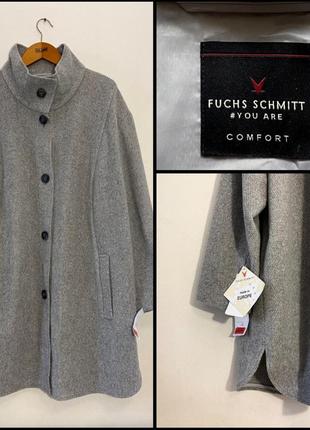 Новое шерстяное пальто люкс бренда fuchs&schmitt серого цвета, большой размер, оверсайз, батал, рубашка1 фото