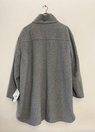 Новое шерстяное пальто люкс бренда fuchs&schmitt серого цвета, большой размер, оверсайз, батал, рубашка3 фото