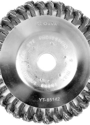 Щітка дискова корщітка плетений дріт 25,4/200 мм yato yt-85142