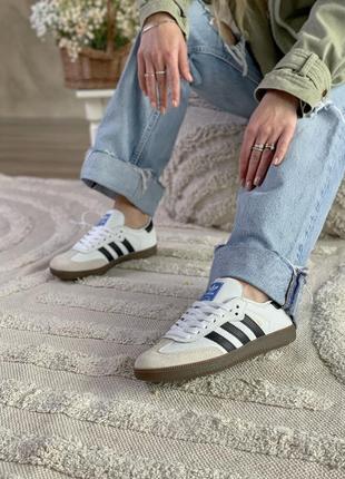 Кроссовки adidas samba белые женские / мужские8 фото