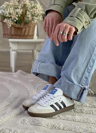 Кроссовки adidas samba белые женские / мужские