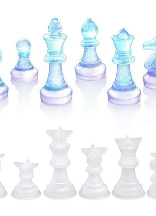 Формы для эпоксидной смолы finding молды cиликоновые шахматные фигуры белый набор 6 фигур 70 мм - 30 мм3 фото