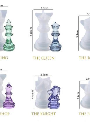 Формы для эпоксидной смолы finding молды cиликоновые шахматные фигуры белый набор 6 фигур 70 мм - 30 мм2 фото