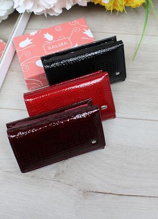 Жіночий стильний та якісний гаманець з натуральної шкіри чорна9 фото