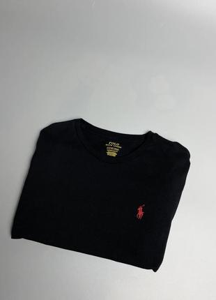 Базовая черная стильная футболка polo ralph lauren black original premium luxury оригинал