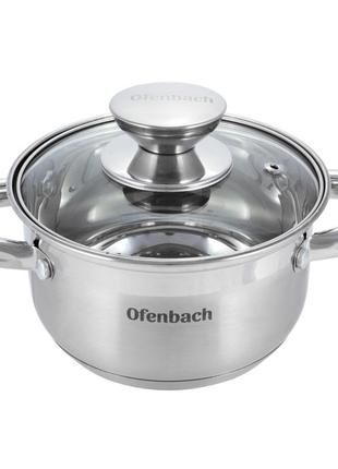 Кастрюля со стеклянной крышкой ofenbach km-100511 1.7 л 16 см