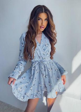 Елегантна блакитна сукня4 фото