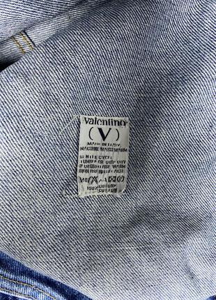 Вінтажна джинсовка денім плотний унісекс як чоловіча так і жіноча valentino італія made in italu original vintage jacket denim7 фото