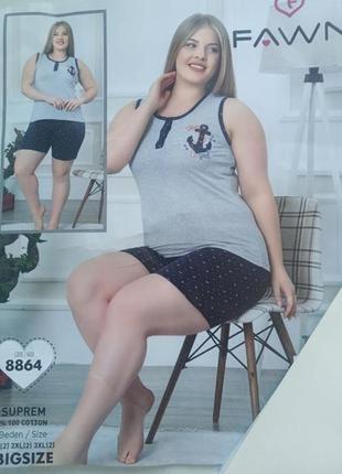 Трикотажна піжама з бавовни р.xl,2xl,3xl