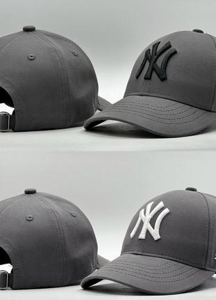 Серая кепка с вышивкой new york (ny)