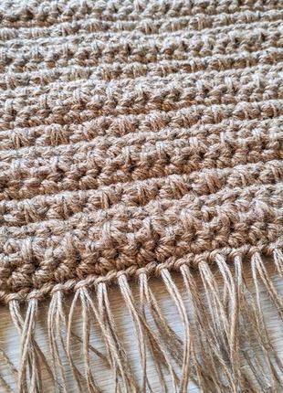 Двусторонний плетеный ковер с кисточками 82/220 см, джутовый ковер, дорожка из джута.