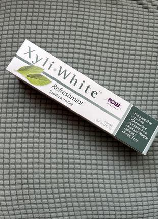 Now foods, solutions, xyli-white, зубная гель-маста, без фтора, освежающая мята, 181 г (6,4 унции)