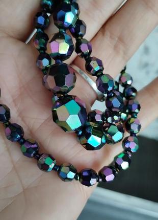 Винтажное карнавальное стекло колье чехия