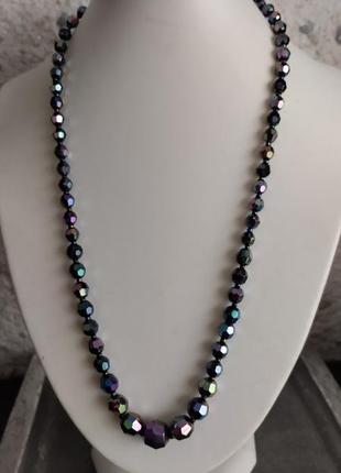 Винтажное карнавальное стекло колье чехия