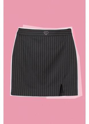 Міні спідниця з розрізом в смужку h&m & blackpink