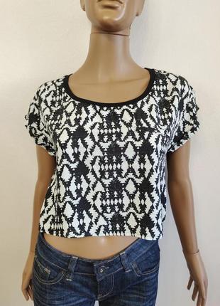 Стильная легкая футболка топ оверсайз bershka, р.l/m