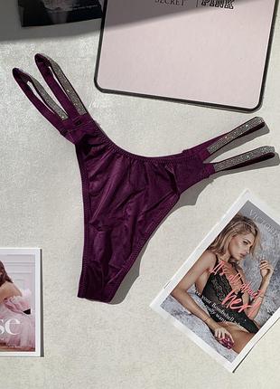 Трусики стринги з камнями, стразами victoria's secret, оригинал
