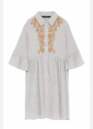 Качественное платье zara с вышивкой