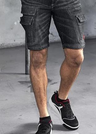 Мужские черные джинсовые шорты engelbert strauss powerdenim, размер 50